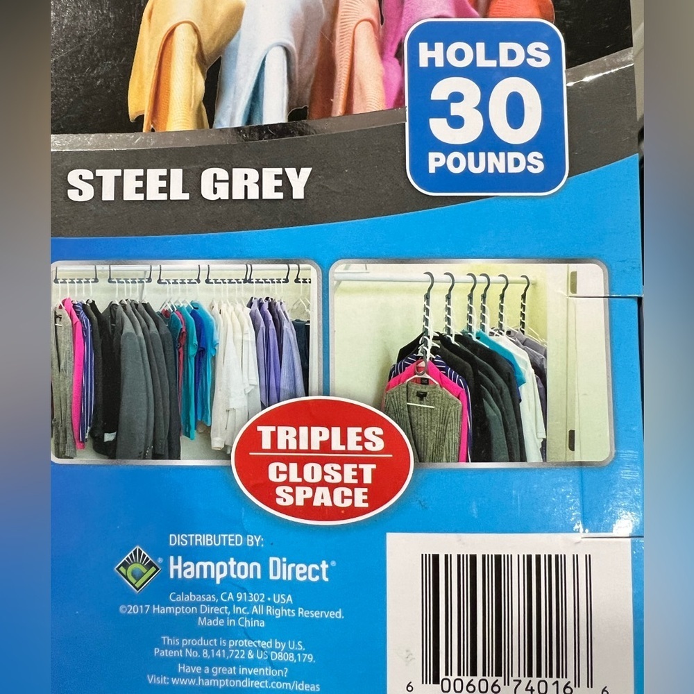 New NIB‎ wonderhanger wonder hanger 30 hangers clothes grey closet storage - Picture 5 of 5